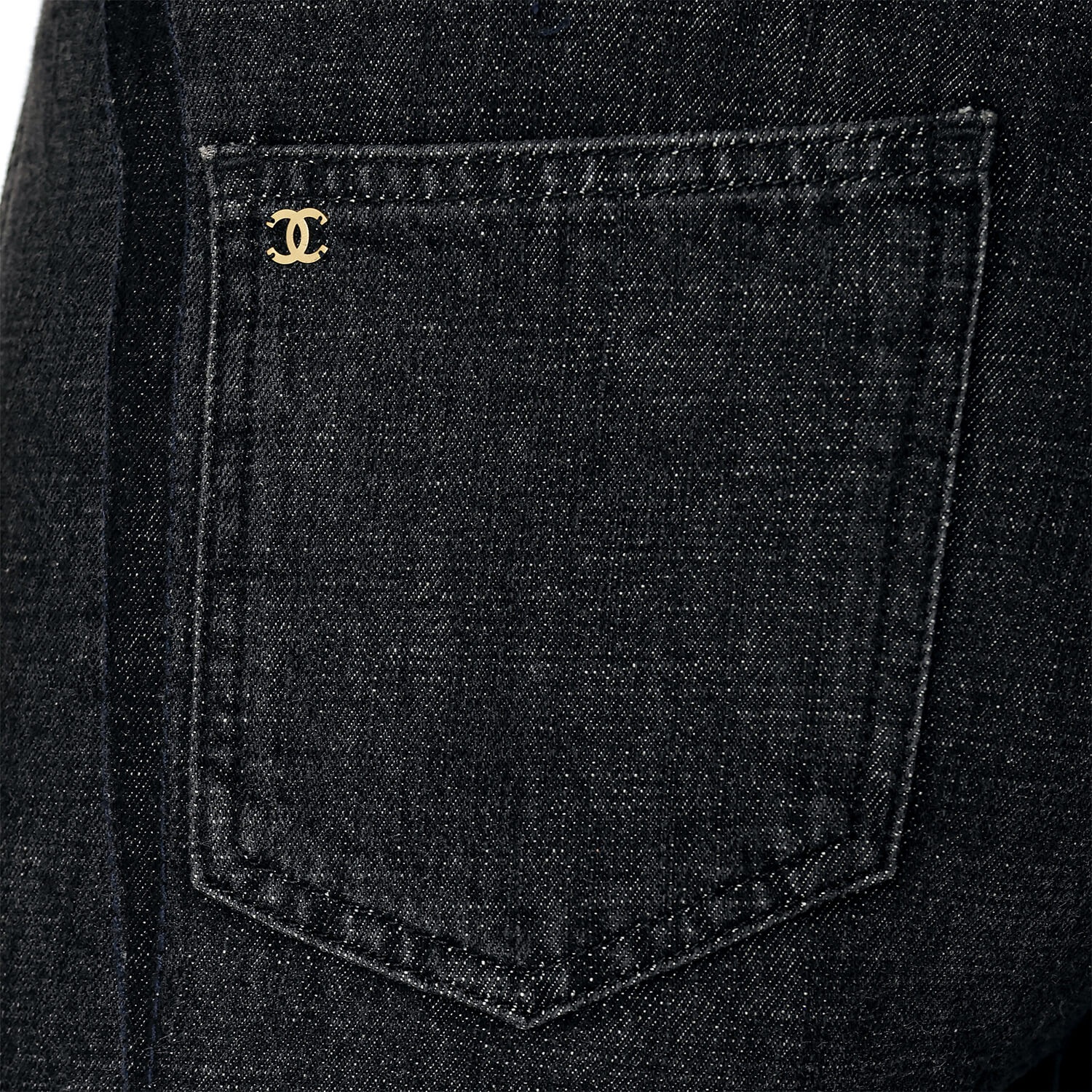 Chanel - Black Cotton Denim Eaves Pants